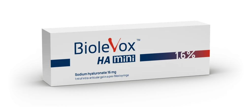 Biolevox HA mini package with a pre-filled syringe of hyaluronic acid