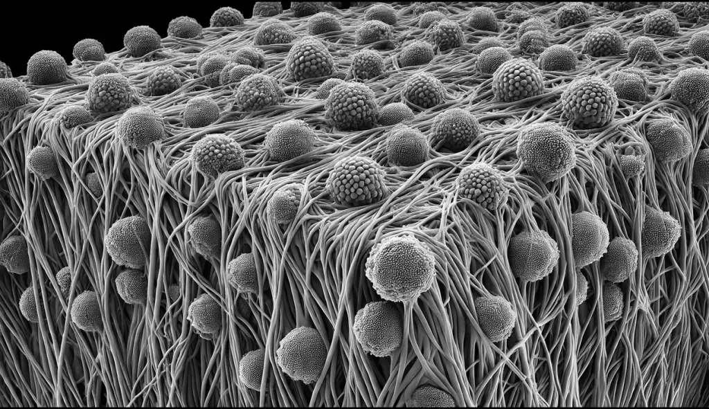 Microscope image of liposome structures