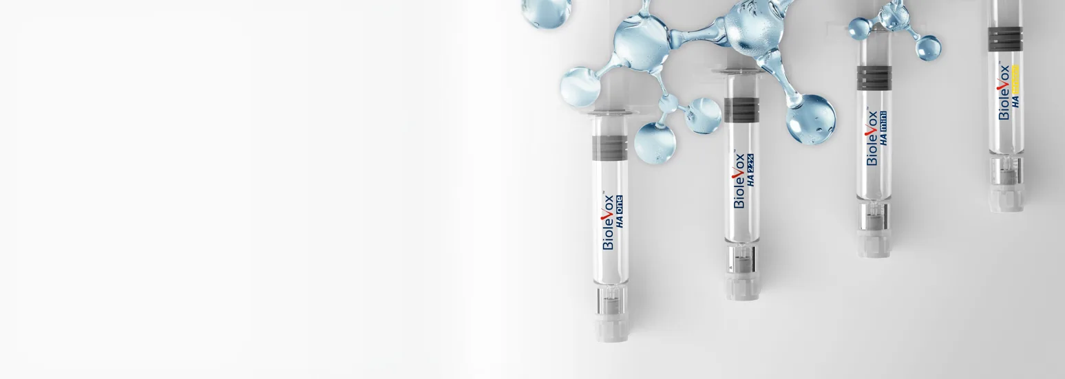 Biolevox HA pre-filled syringes with hyaluronic acid molecules